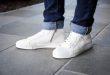 Mann-in-Leder-Sneakern - Trendige Ledersneaker